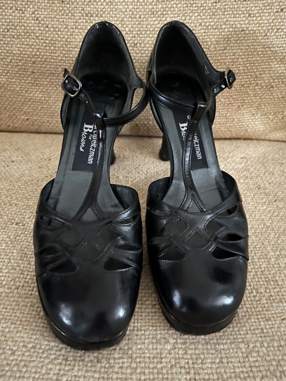 Stuart Weitzman black platform heels "Marlene" size 6